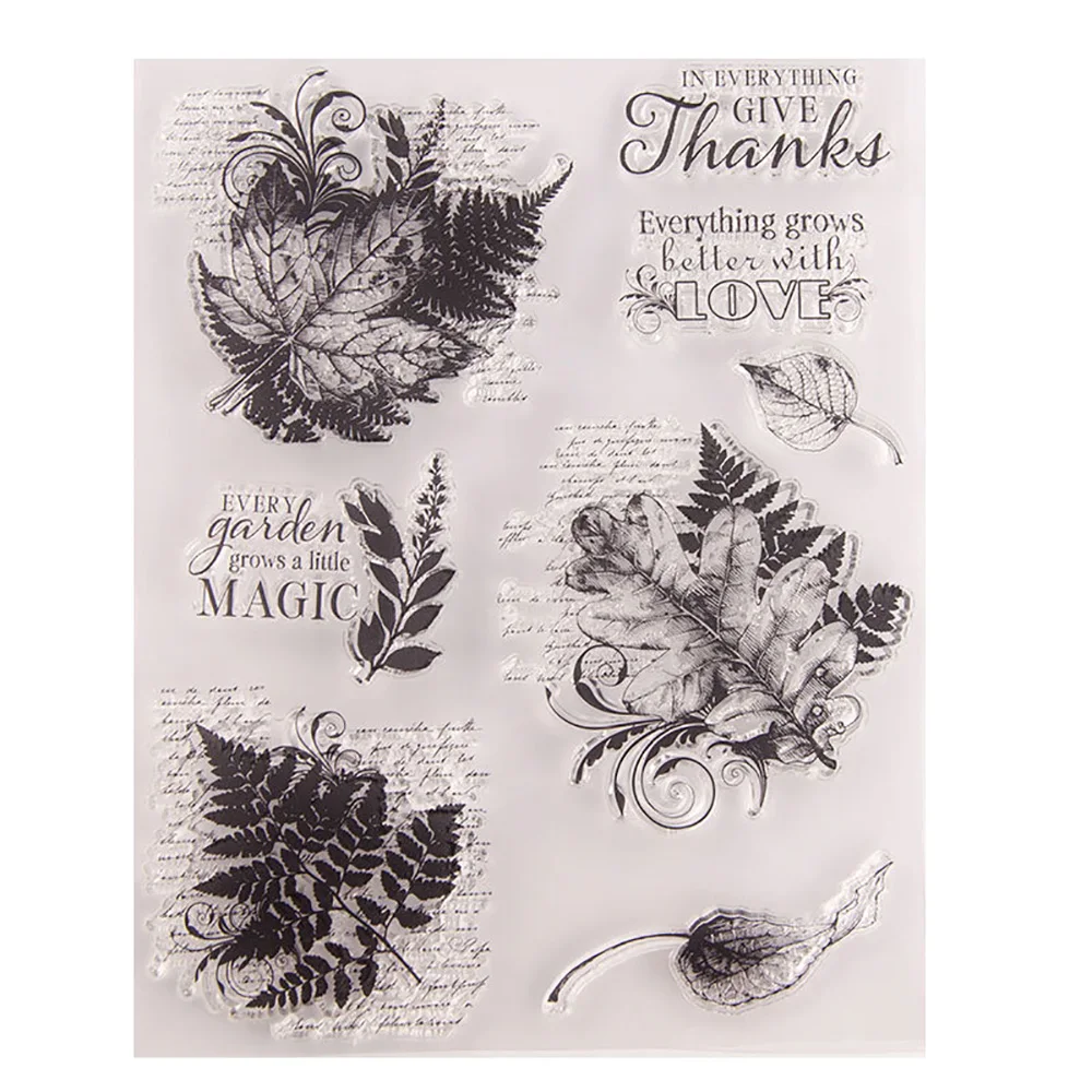 Прозрачные штампы с листьями прозрачный фотоальбом для скрапбукинга бумажная