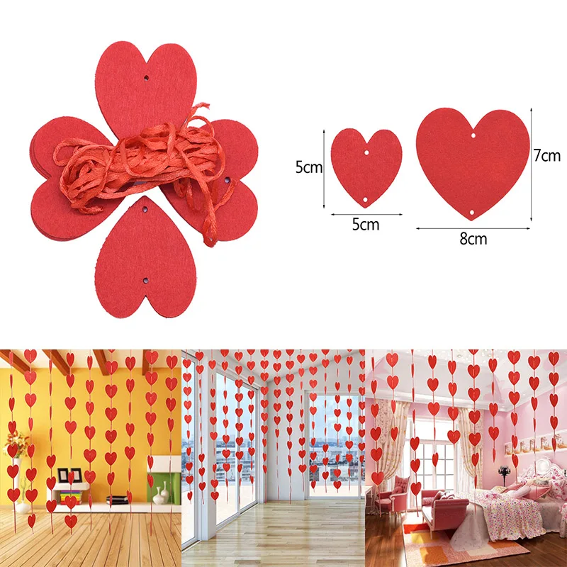 5 комплектов романтическая красная гирлянда в форме сердца подвесная Ornamen