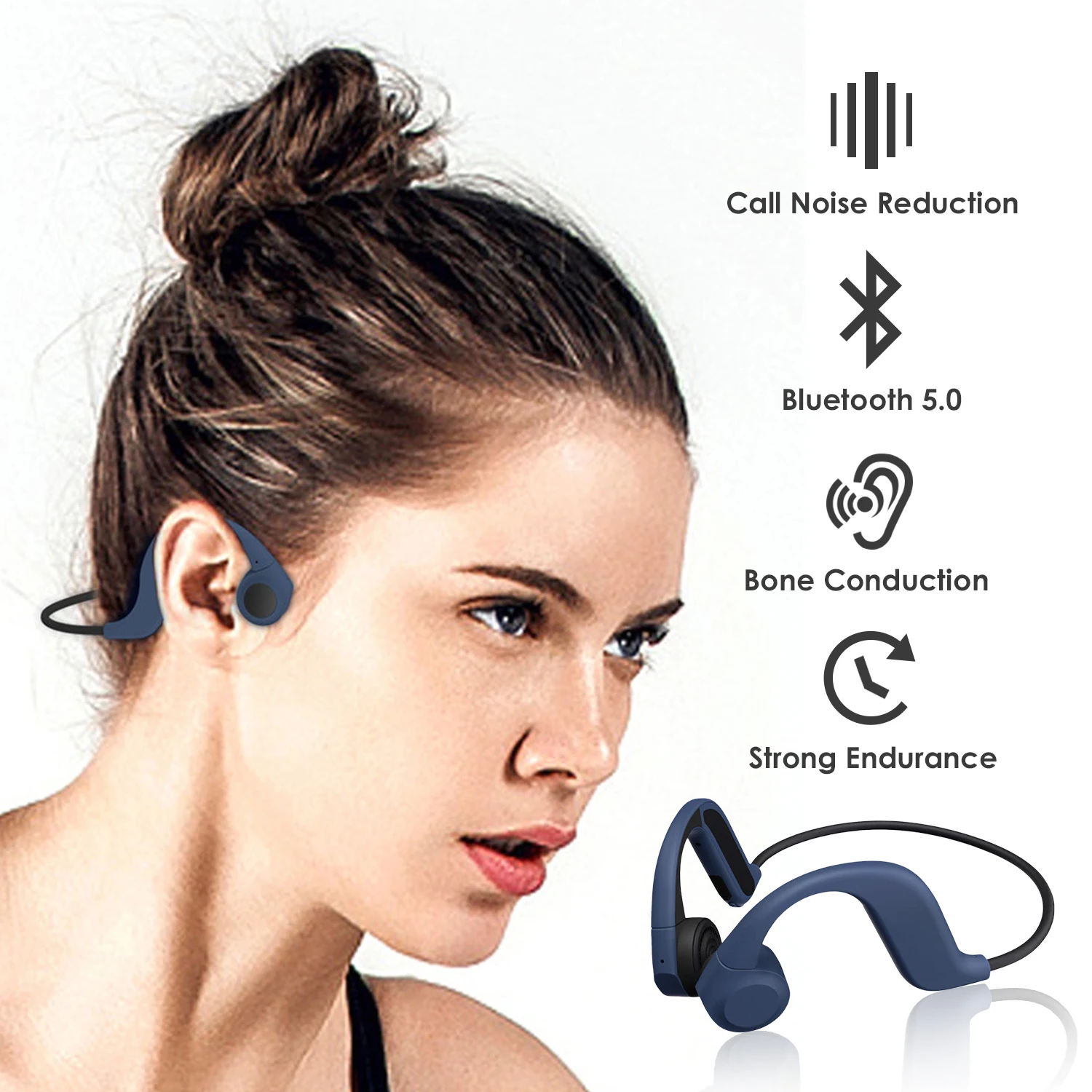 8G наушники с костной проводимостью Bluetooth 5 0 беспроводная гарнитура микрофоном