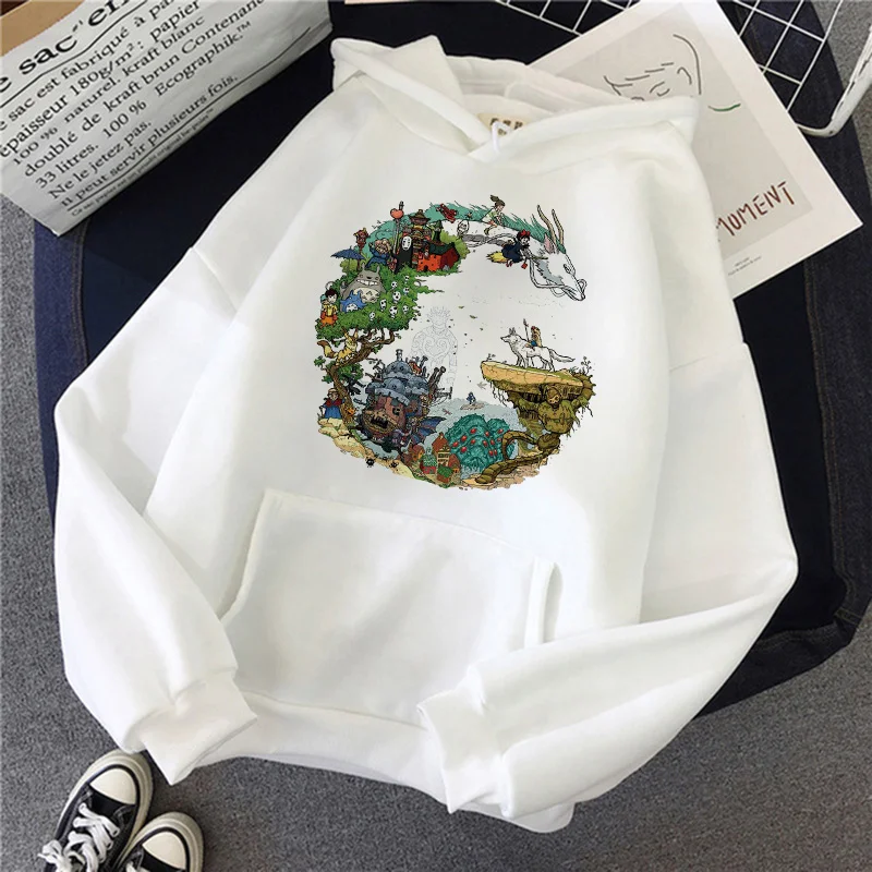 

Totoro Print Women's Hoodie 2021 Winter Gothic Hoodie Sweat Femme Anime Tops Men and Women Harajuku Sweatshirt Ins Clothes