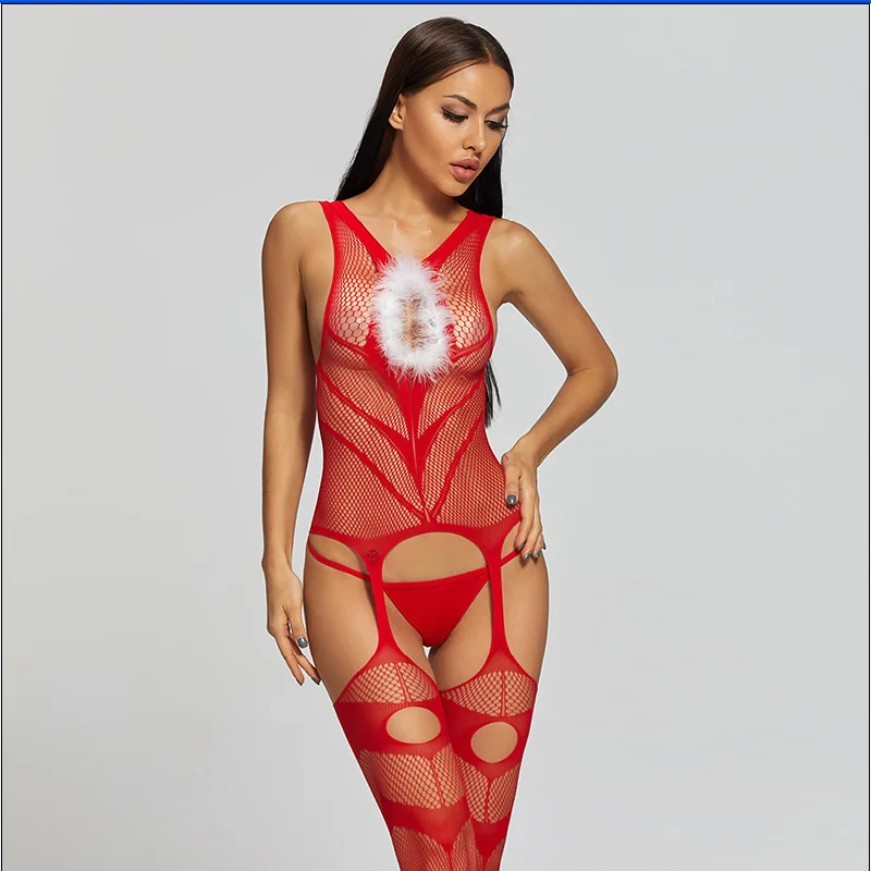 Сексуальные красные стринги для девушек прозрачные цельные чулки в сеточку