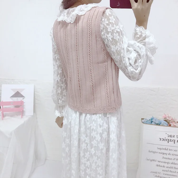 Женский трикотажный жилет свободный свитер в японском стиле с v-образным вырезом