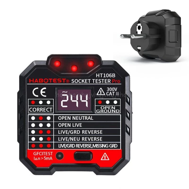HT106 Электрический тестер гнезда нейтральный живого земельного провода