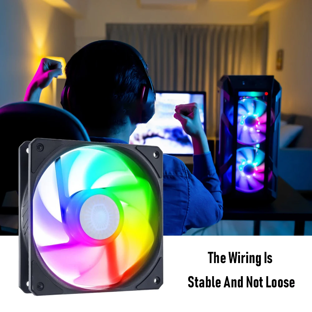 

Cooler Master 12cm PC Case Quiet Cooling Fan 4-Pin PWM 3-Pin ARGB DC 5/12V Heat Sink Desktop CPU Radiator 62 CFM