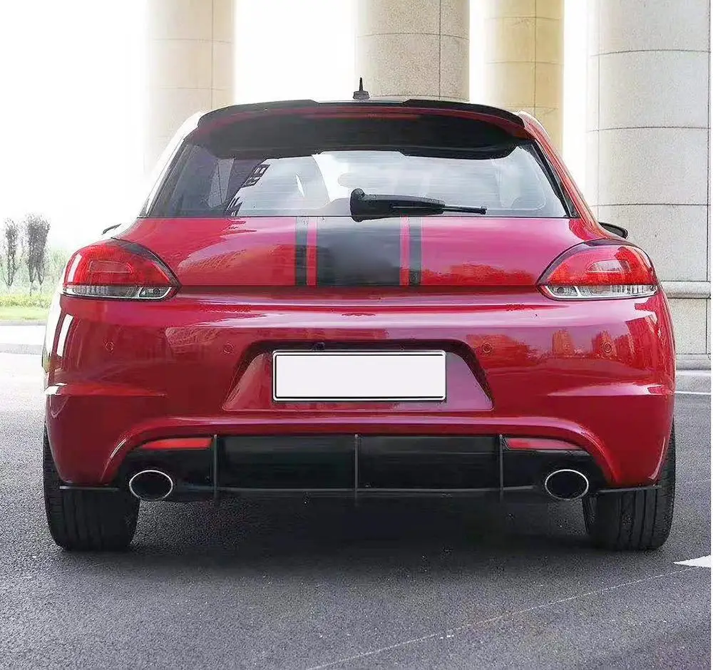 Диффузор для заднего бампера VW Scirocco 2015 2016 задний диффузор с ребрами не