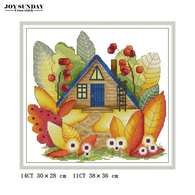 cross stitch-F998 Joy Sunday Magic cabin комбинированная схема вышивки крестом ткань аида холст вышивка DMC набор Счетный крест сшитая рукоделие - Цвет: cross stitch-F998