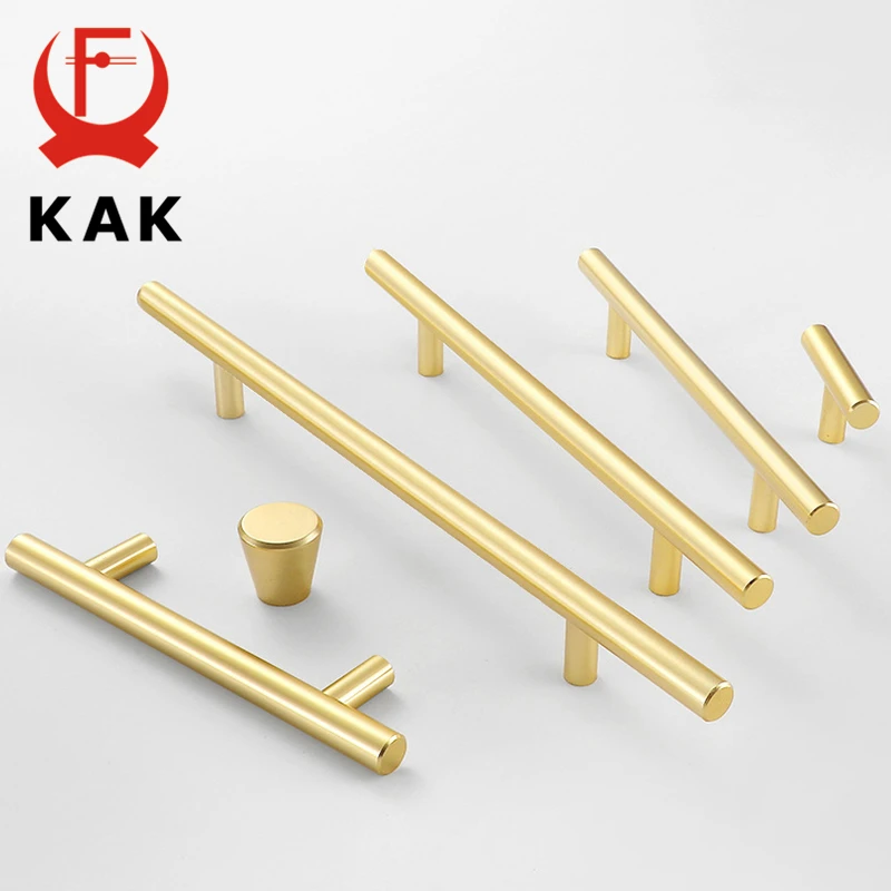 KAK Черная кухонная ручка T-Bar ручки шкафа ящика прямые длинные дверные |