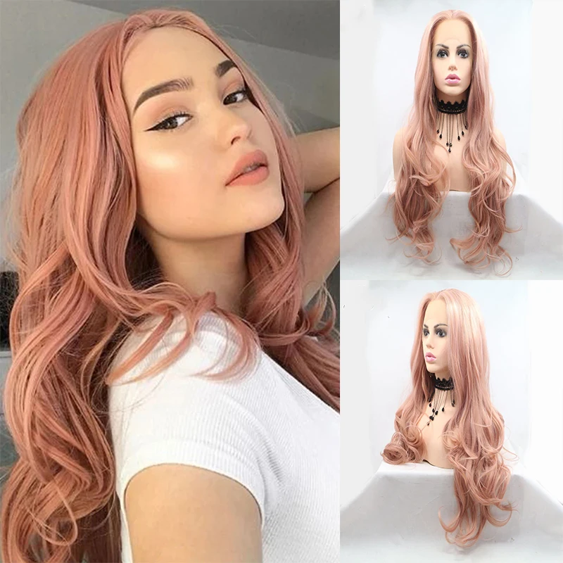 

Synthetic Lace Front Wig Ash Pink Blonde Short Wigs For Black Women Cosplay Stright Curly Frontal Colored Hair With Pre Plucked
