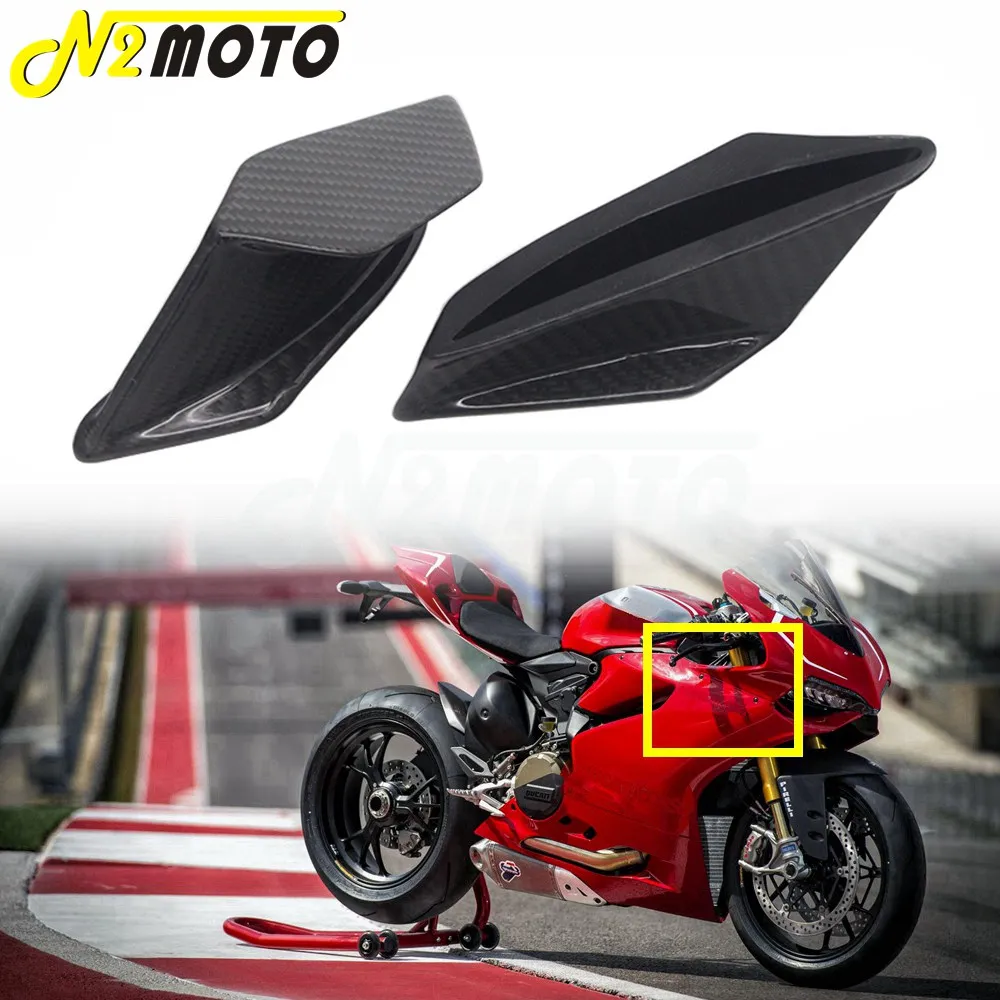 2X Carbon Plastic Motorcycle Scooter Dynamic Wing Winglet Front Fairing Kit For Kawasaki Nmax Xmax R3 R25 Z400 NINJA400 CBR BMW