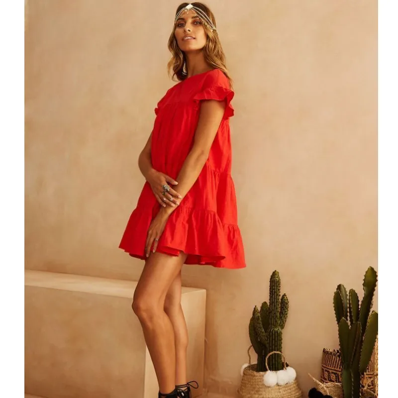 Большой размер Женский Белый сарафан с оборками 2019 летнее повседневное женское