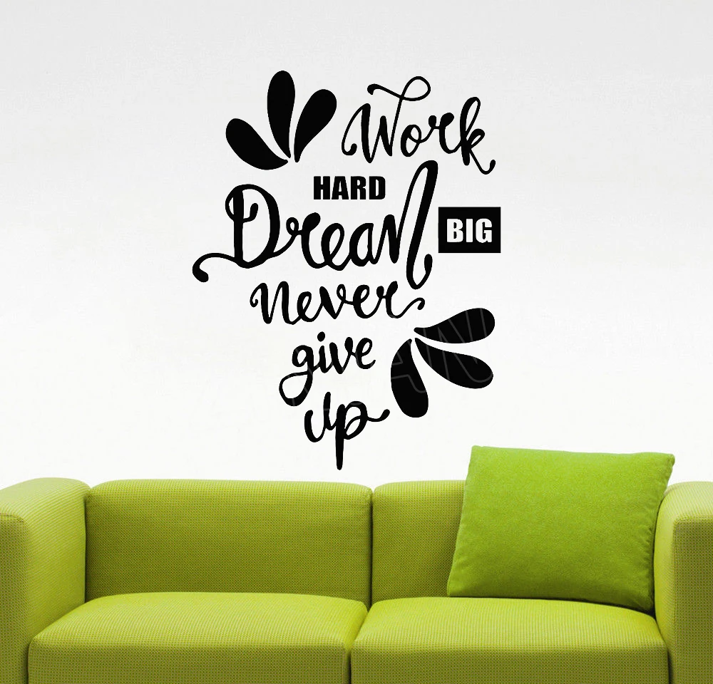 Офисные настенные Стикеры с надписью Work Hard вдохновляющие цитаты виниловые