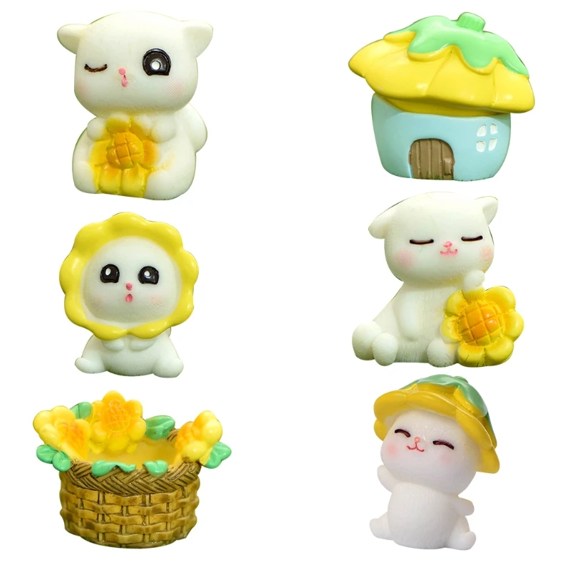 

Яркая Декоративная скульптура в виде котенка, микро-ландшафт, украшение для дома, кукольный домик для детской комнаты, сувениры для свадебн...