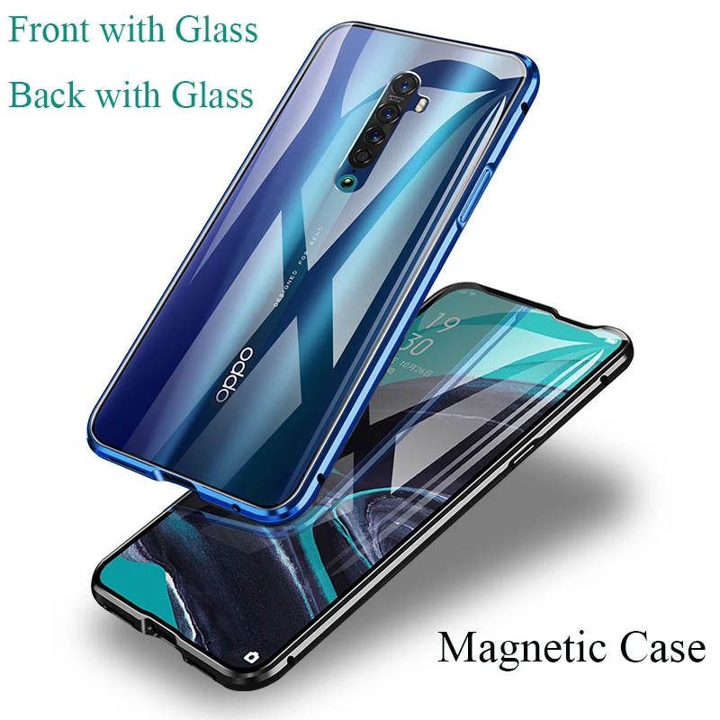 Магнитный чехол для OPPO Reno 2 Reno2 спереди и сзади двухсторонний из закаленного