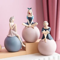 creative nordic resin bubble girl sculpture living room girl room decoration modern art figurine desktop ornament for home