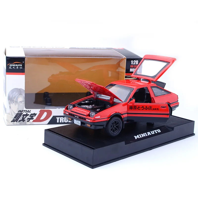 4 Модель автомобиля Zhenwei TRUENO AE 86 из сплава, литая под давлением, игрушка со звуком для детей, светильник, подарки, открытая дверь, игрушечная коробка - Цвет: 4