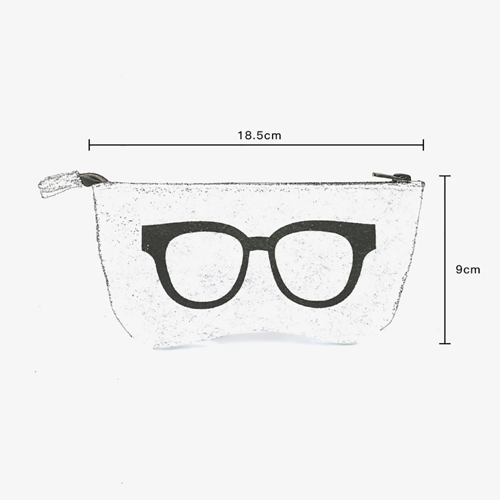 Сумка для очков Женская шерстяная фетровая портативный футляр на молнии