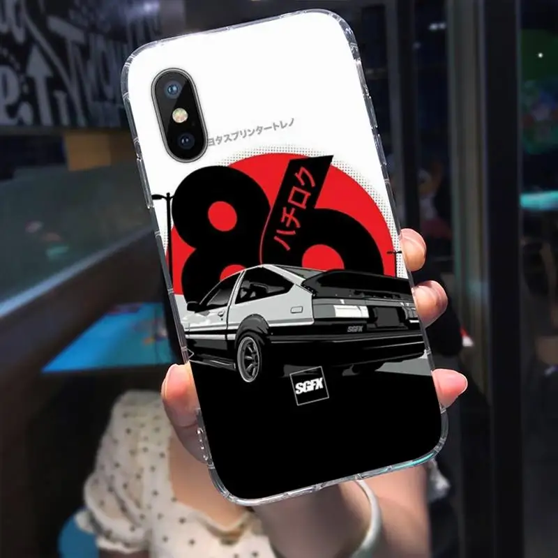

Hot Japan Initial D anime Phone Case Transparent for iPhone 11 12 mini pro XS MAX 8 7 6 6S Plus X 5S SE 2020 XR