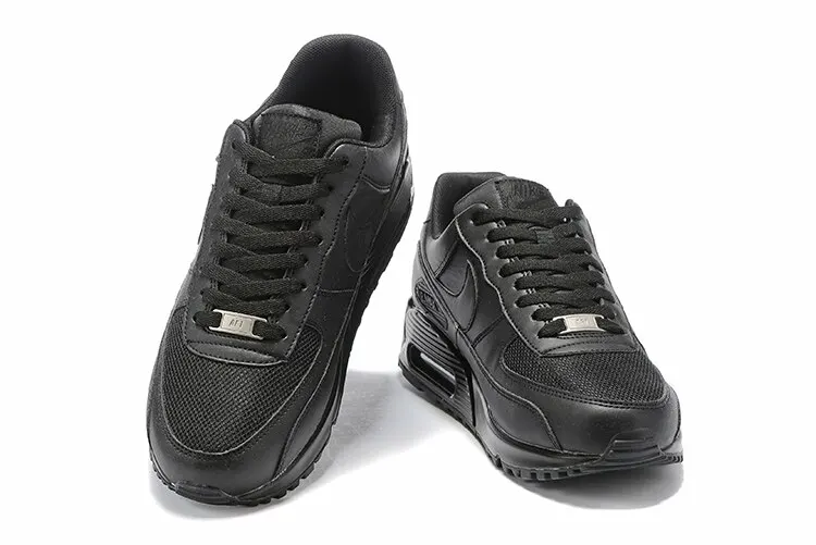 

NIKE Air Max 90 running shoes comfortable breathable shock absorption for man and woman black leather 36-46