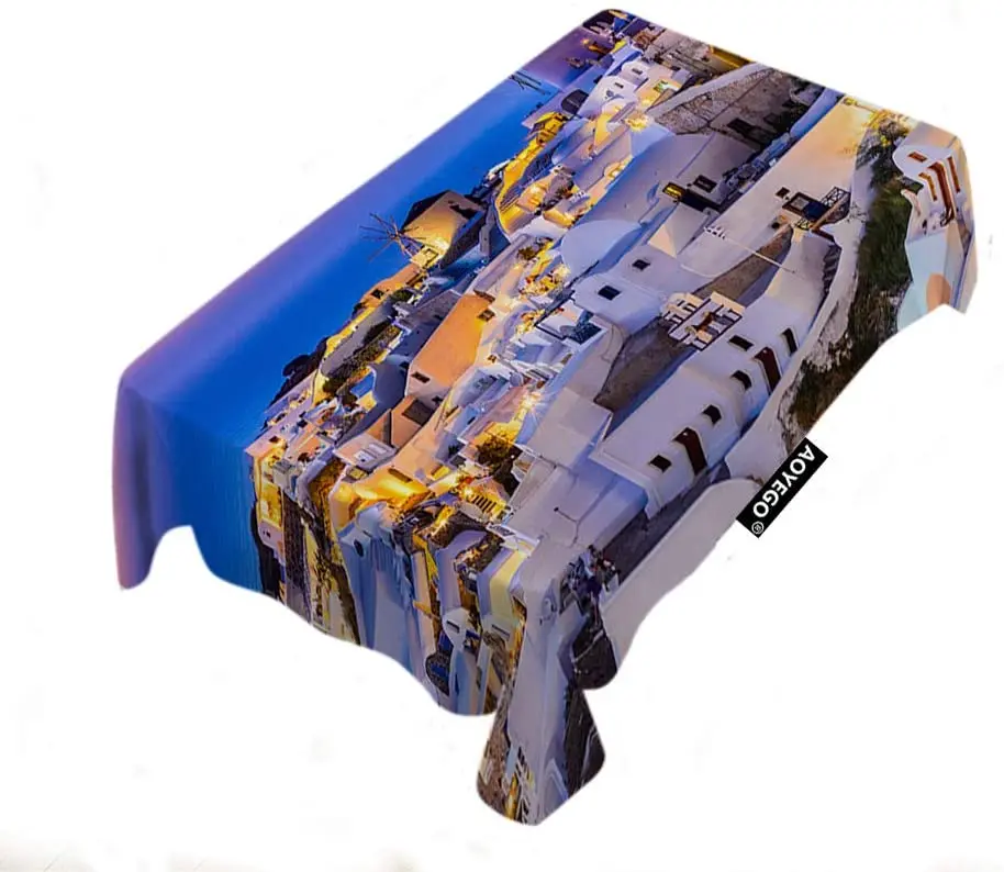 Элегантные скатерти в виде Белого дома улицы ветряные мельницы греческий остров