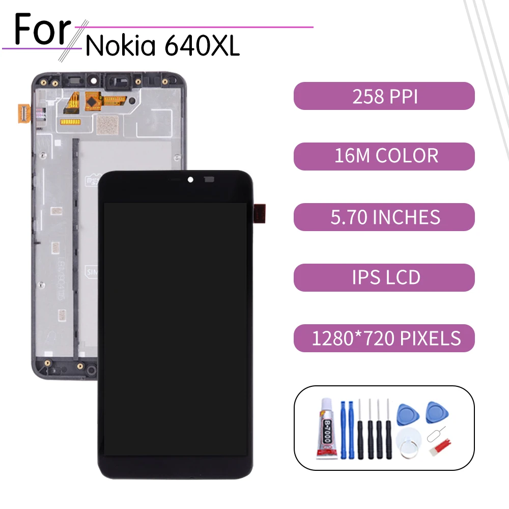 Оригинальный сенсорный ЖК-экран для Nokia Microsoft Lumia 640xl дигитайзер в сборе дисплей с