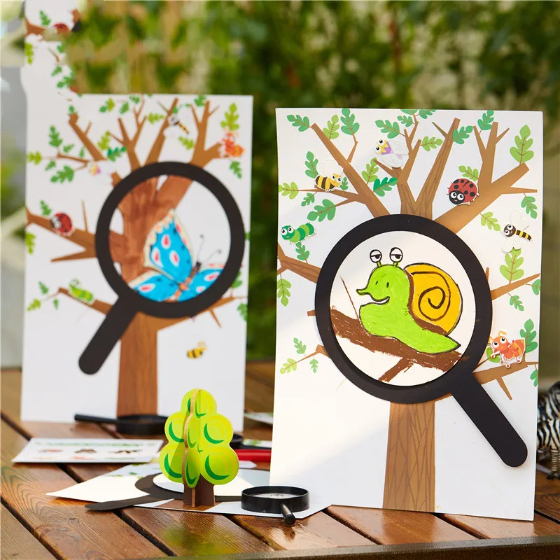 

Tree planting diy handmade kindergarten fruitful 3D tree children manual materials package stickers