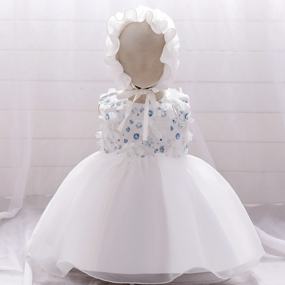 

Infant Baptism Dress For Girls 1 Years Birthday Party Dress Toddler Christening Gown Sequins Flower Baby Girl Wedding Clothes