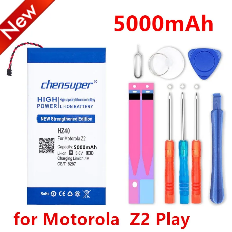 Chensuper Новые 5000 мАч батарея для Motorola HZ40 MOTO Z2 играть XT1710 08 06 09 11 XT1710|Аккумуляторы