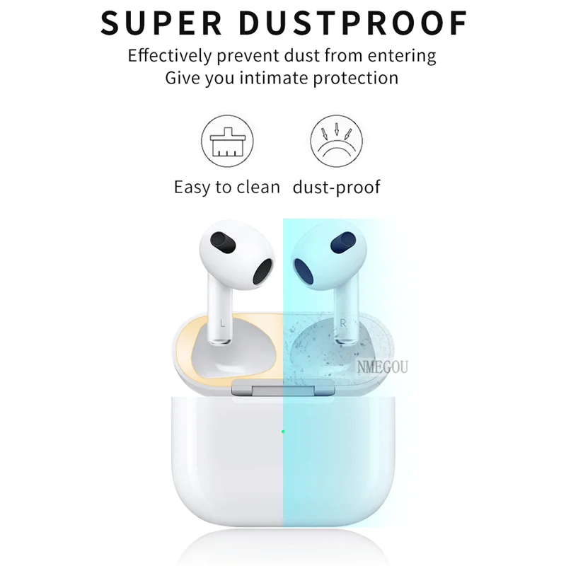Metal Dustproof Earphone Case for Airpods 3 2 1 Air Pods Pro Airpods3 2021 3rd Generation Charging Box Cover Sticker Accessories |