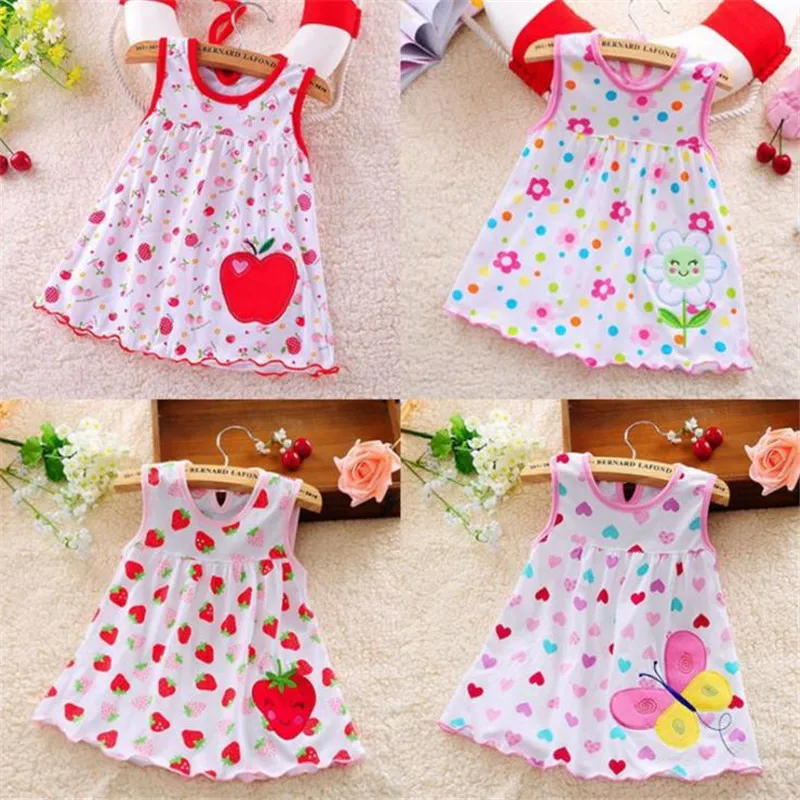 Новое летнее платье без рукавов для малышей принцессы с цветочным узором