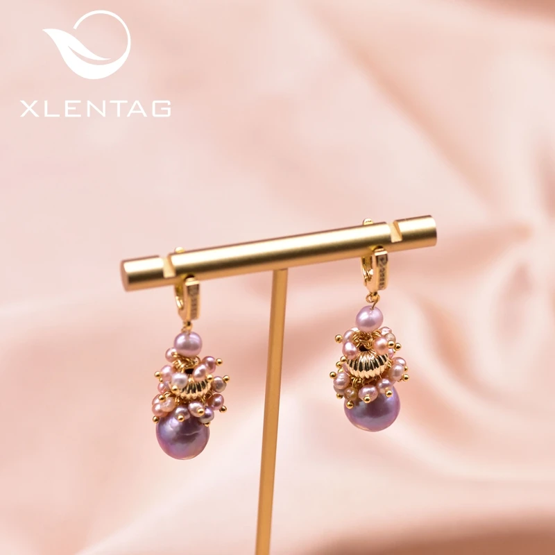 Женские жемчужные серьги-подвески XlentAg вечерние серьги оригинального дизайна с