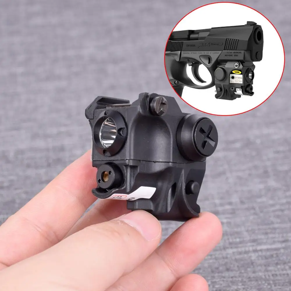 

2 in 1 Flashlight And Green Dot Laser Sight For MIL-STD-1913 Picatinny Rail Mini Lanterna Glock CZ 75 Handgun Combo Ruger SR9C