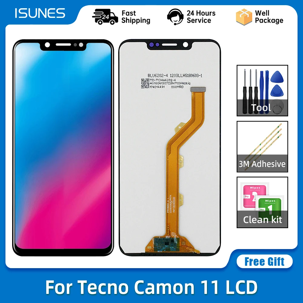 6 2 &quotоригинал для Tecno Camon 11 CF7 ЖК-дисплей кодирующий преобразователь сенсорного