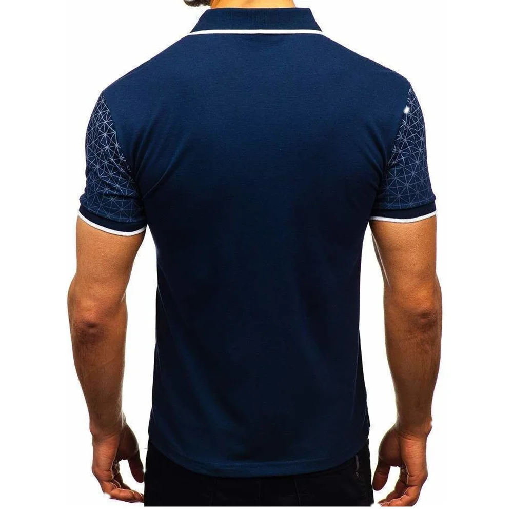 Мужская приталенная футболка поло Повседневная дышащая однотонная деловая