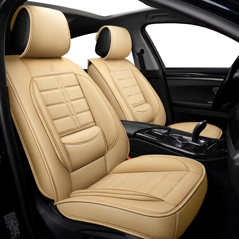 Beige Авто из искусственной кожи для автомобильных сидений для ssangyong korando zotye t600 peugeot 508 sw 607 507 407 408 mercedes w245 подушки сиденья автомобиля - Название цвета: Beige