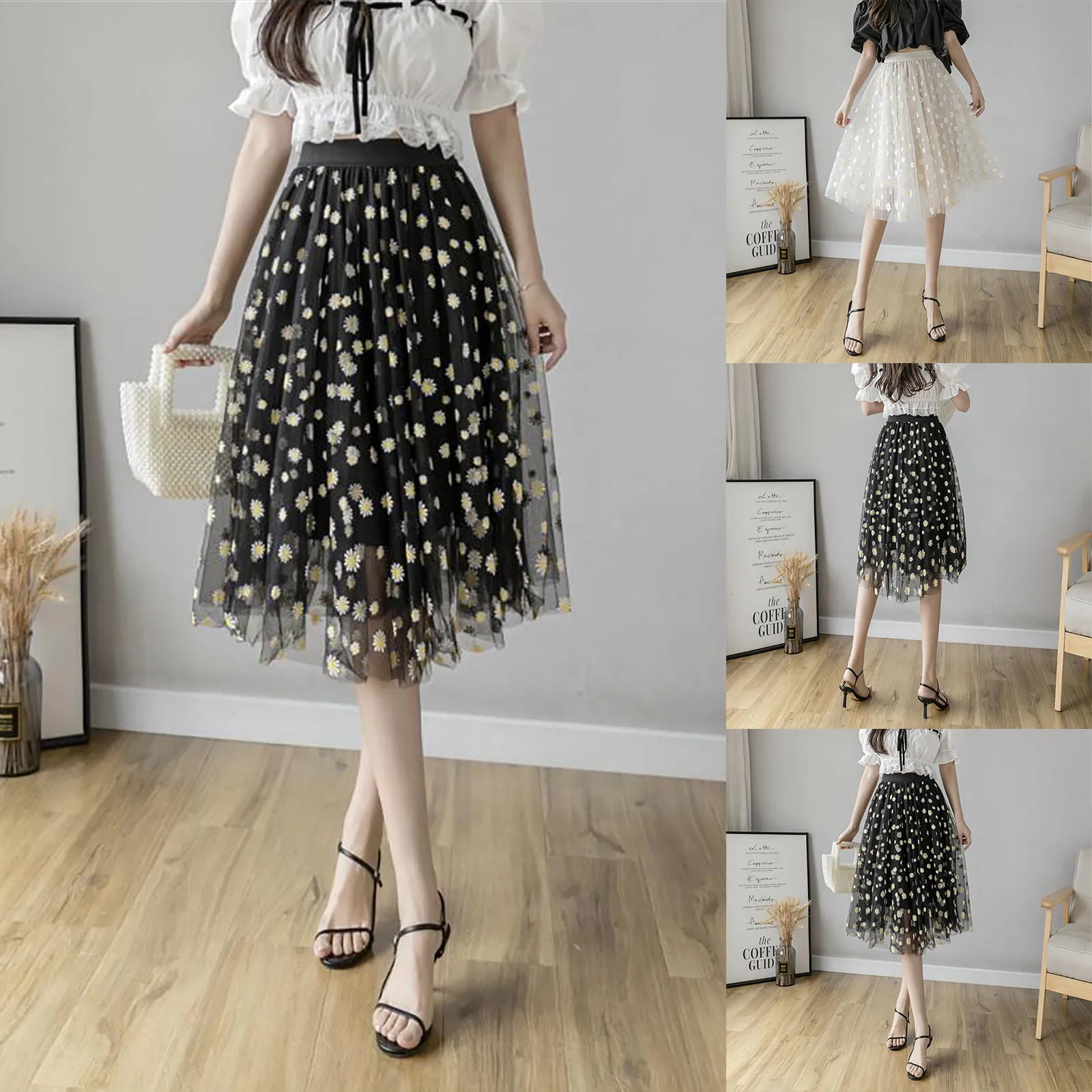 

Elegant Solid Midi Pleated Skirt Women Spring Summer Ladies Korean Belt Elastic High Waist School Long Skirt Female Saia#0205