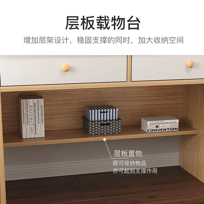 Desktop Table Bedroom Simple Study Home and Chair Combined Bookcase Integrated Bedside |