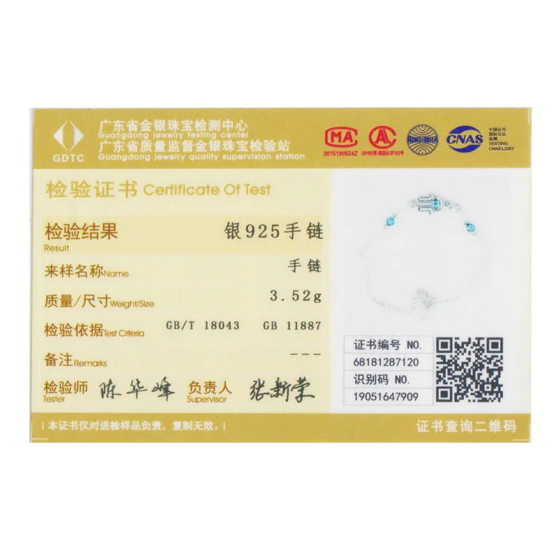 BAMOER 925 пробы серебряный браслет Fatima ручная счастливая цепь с синим Злым Глазом