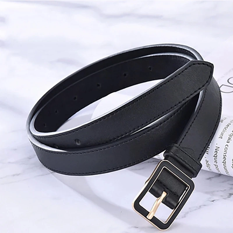 

A001 New ladies belt Korean trend black square buckle trousers student fashion all-match dress decorative belt waist belts