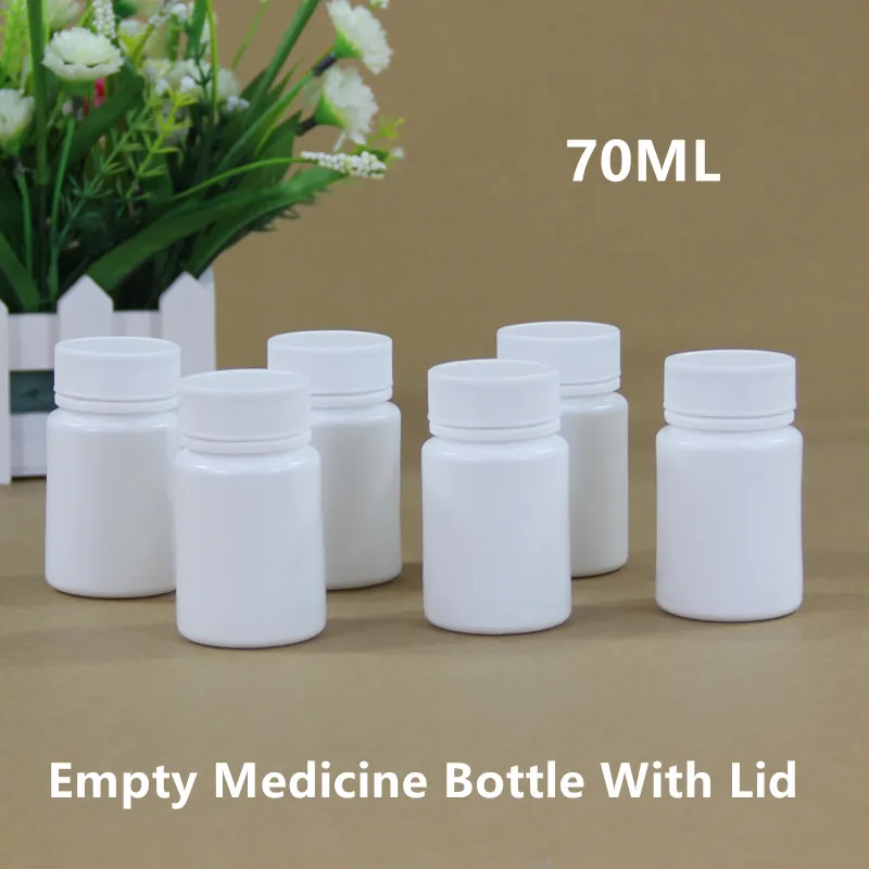Высокое качество 50 шт 70 мл HDPE Медицинские бутылки с крышкой пищевой для хранения