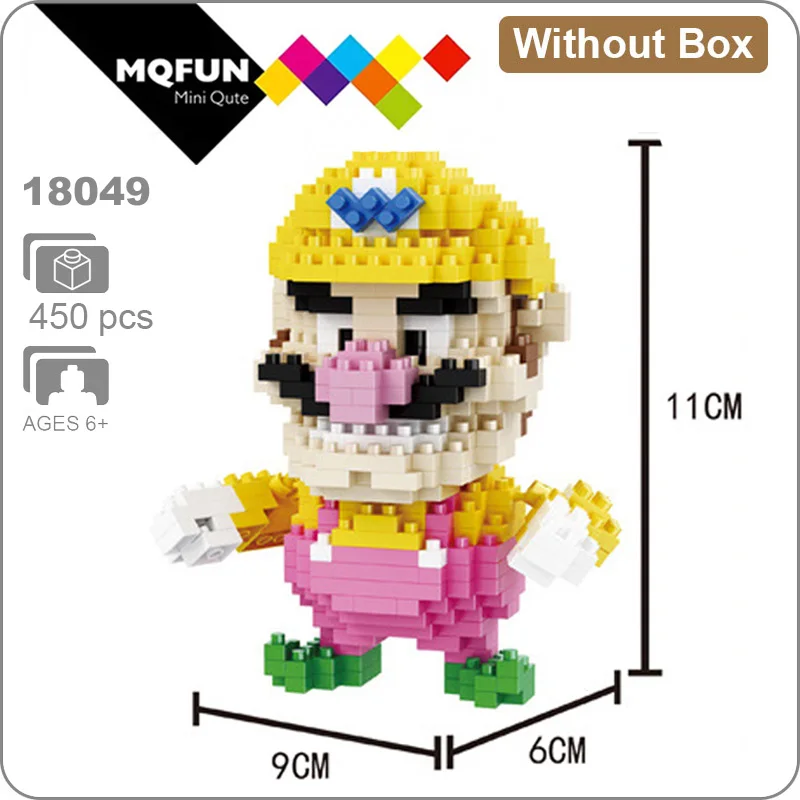18049 Without Box Balody Magic Blocks аниме мультфильм игры Йоши Супер Марио Wario мини блоки микро DIY строительные игрушки Фигурки подарки для детей - Цвет: 18049 Without Box