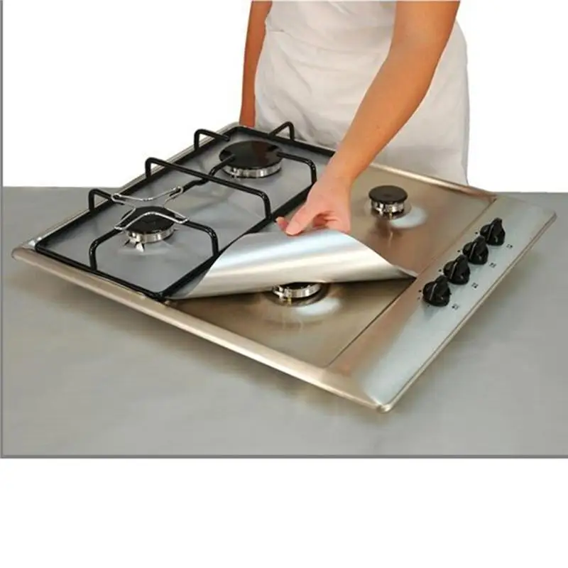 

4pcs 1pc Stove Protector Cover Liner Non-Stick Aluminum Reusable Gas Stove Burner Cover Safe Protective Foil Kitchen Accessories