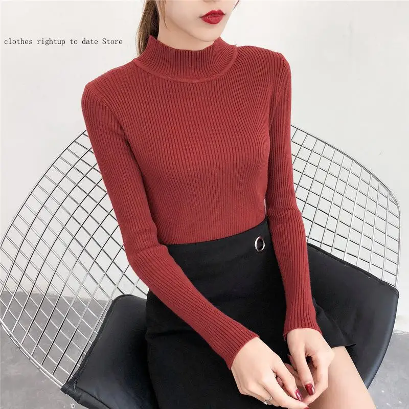 Женский вязаный пуловер для работы женский модный свитер с круглым вырезом топ