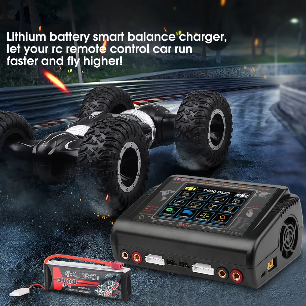 Высокоточное зарядное устройство HTRC T400 RC AC200W DC400W 12A Lipo для LiHV LiFe Lilon NiCd NiMhPb Smart