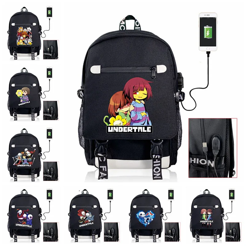 

Cartoon Sans Papyrus Firsk Game Nylon School Backpack Bags Men Women Travel Laptop Bags Boys Girls Cosplay Backpacks