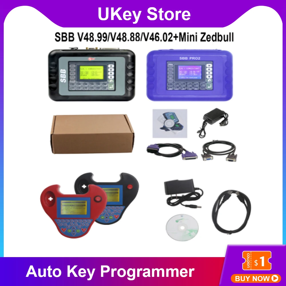 SBB Pro2 V48.99 V48.88 V46.02 Mini Zedbull OBD2 Auto Key Programmer SBB Pro 2 48.99 48.88 Zed Bull Car Key Maker