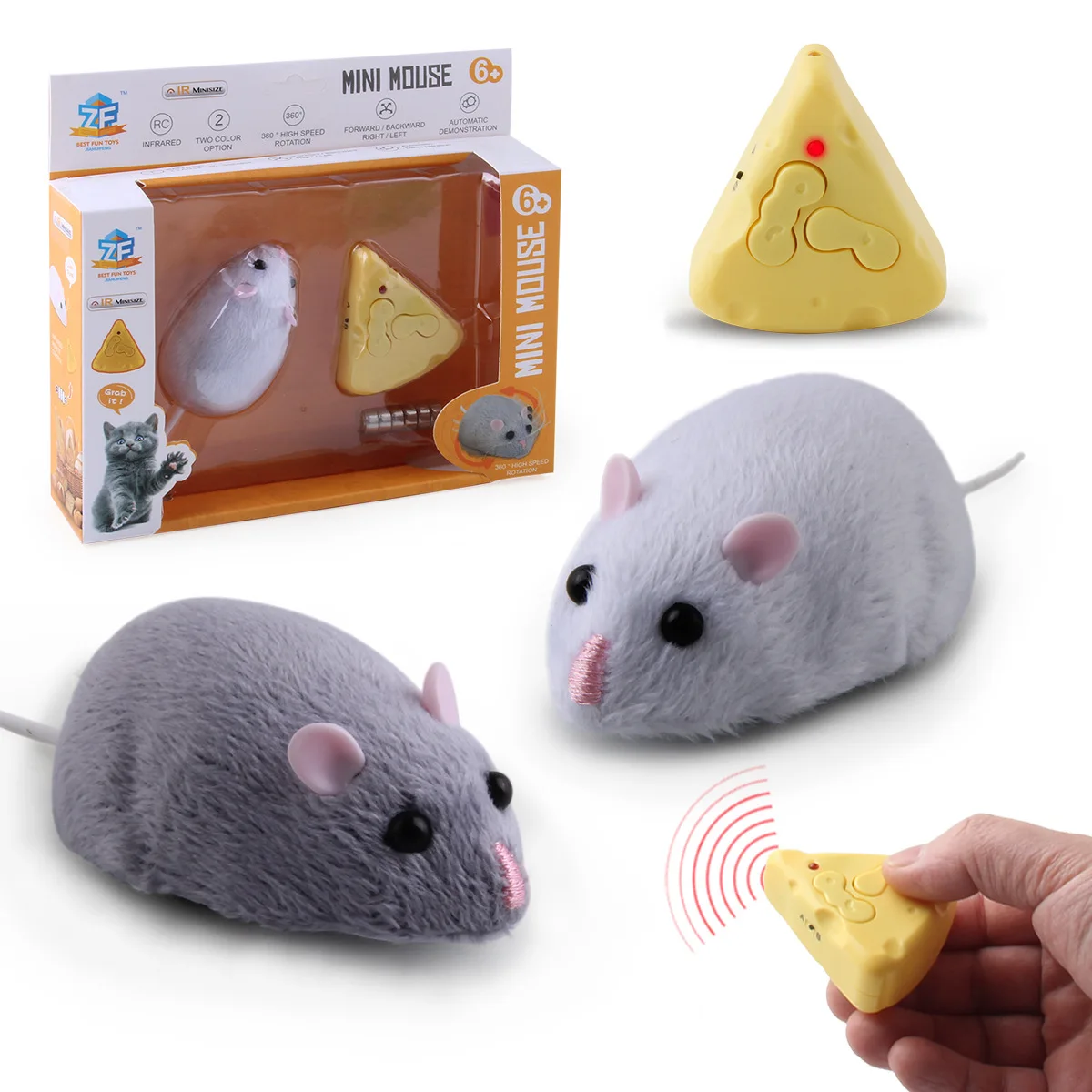 

Hot Sale Wireless Remote Control Mouse Fluffy Electronic Mouse Toys , Emulation Toys Rat for Cat Dog Mini Rat Tricky Toy