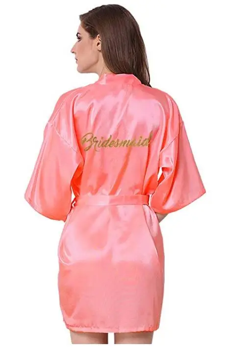 Новинка 2019 халаты для подружки невесты свадебные коралловый Атласный халат