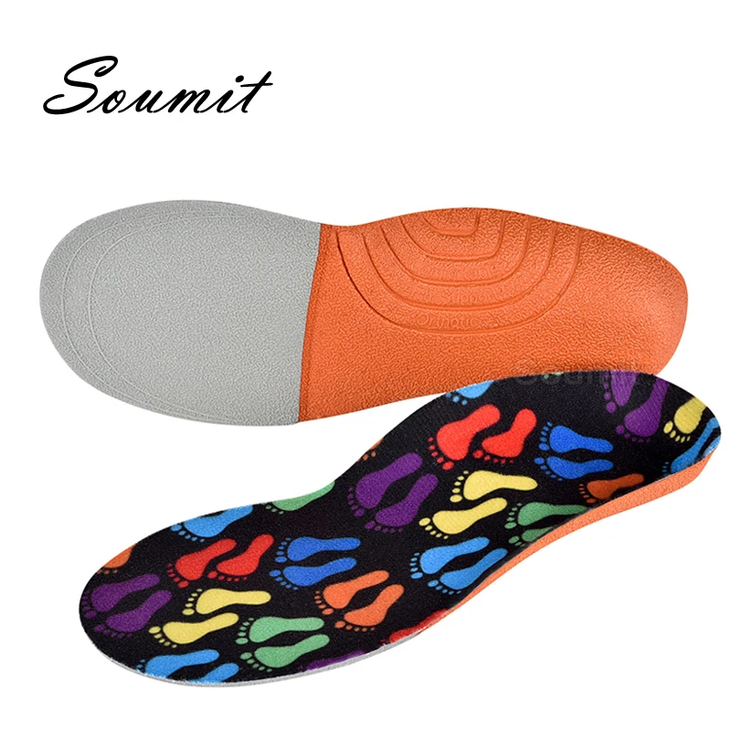 Soumit 3D Children Insoles Arch Support Orthopedic Insole Flat Feet Orthotic Shoe Sole for XO-Legs Corrector Kid Insert Shoe Pad