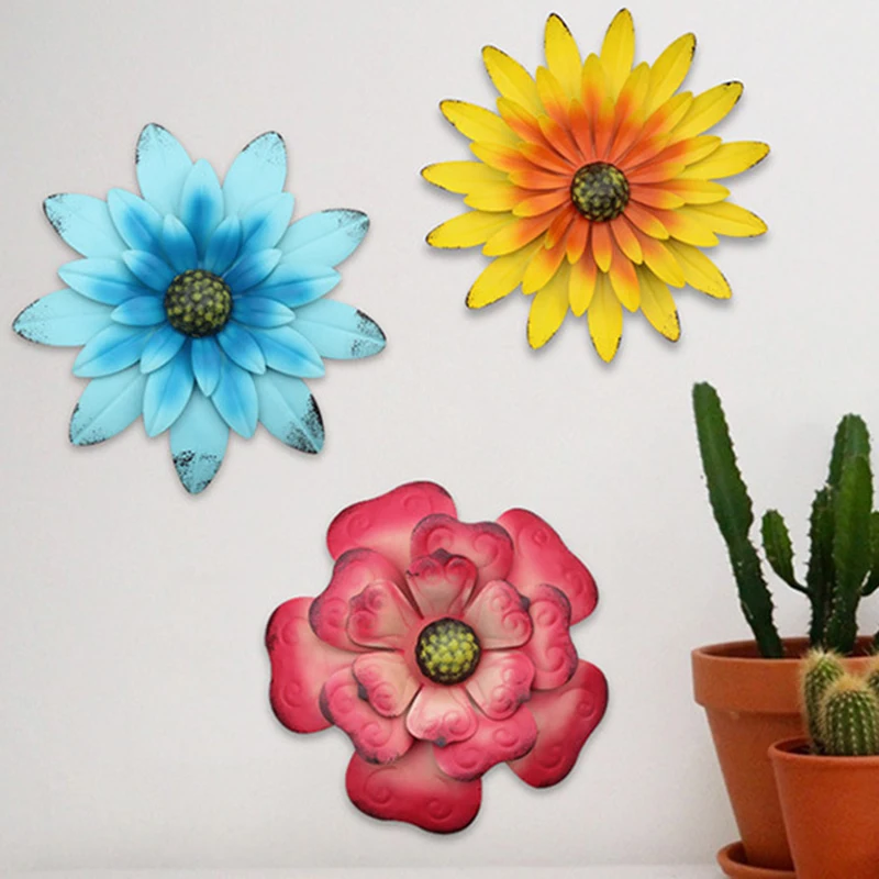 Цветок из кованого железа для виллы двора сада украшение стены подвеска