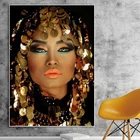 Блестящий золотой макияж, искусственные рисунки и постеры, настенные художественные картины для гостиной, домашний декор без рамки
